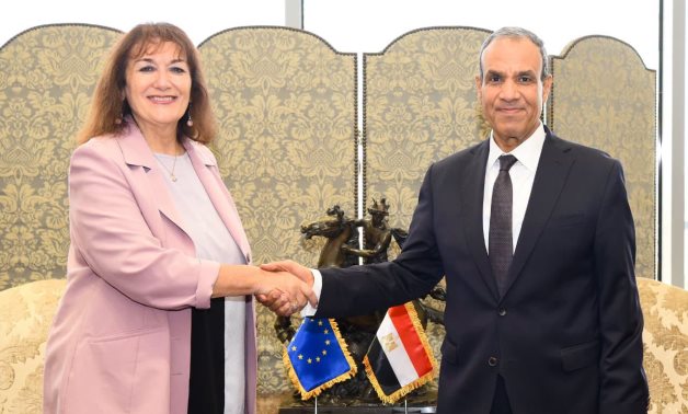 Foreign Minister Badr Abdelatty and European Commissioner for the Mediterranean Dubravka Šuica hold talks on the Egypt-EU strategic partnership and regional issues. Cabinet
