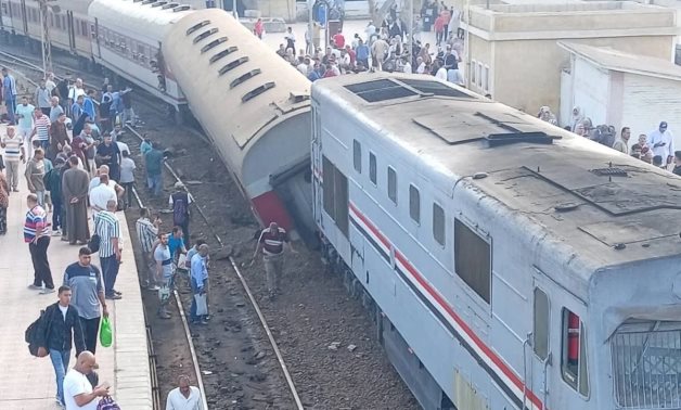Sixteen passengers were injured when a train carriage derailed at Mahalla Rouh station in Tanta (Egypt’s Delta) on July 11, 2026- Youm7/Mustafa Adel