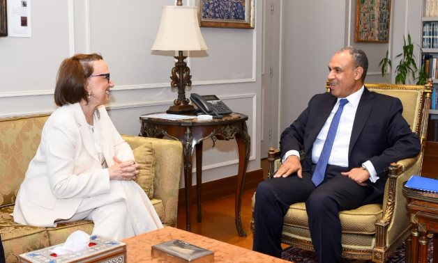 Foreign Minister Badr Abdelatty receives Costa Rica's candidate for the post of United Nations secretary-general, Rebeca Grynspan, 12 July 2026. Cabinet