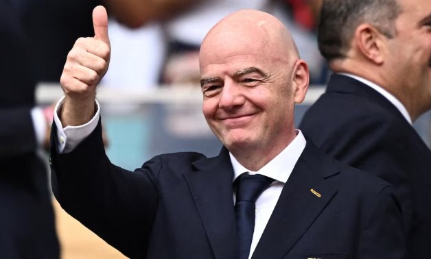FIFA President Gianni Infantino in the stands before the match REUTERS/Dylan Martinez 