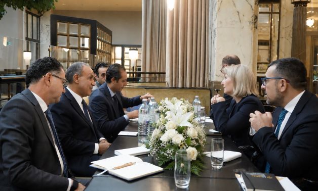 Foreign Minister Badr Abdelatty meets Director General of the International Centre for Migration Policy Development (ICMPD) Susanne Raab in Vienna, 16 July 2026. Cabinet