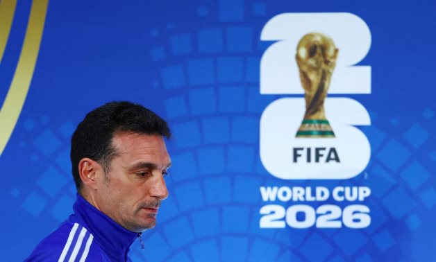 Argentina coach Lionel Scaloni arrives for the press conference REUTERS/Issei Kato