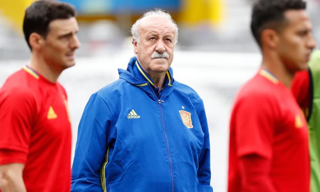 Spain's coach Vicente Del Bosque during a training session. REUTERS/Vincent Kessler/File Photo