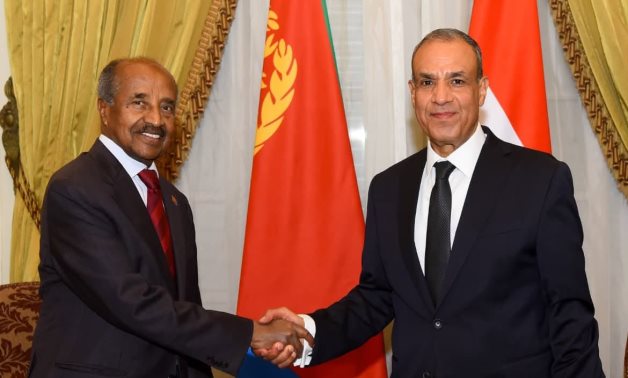Egyptian Foreign Minister Badr Abdelatty welcomes his Eritrean counterpart, Osman Saleh, in Cairo, 19 July 2026. Cabinet