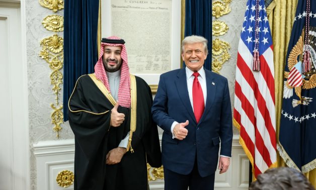 US President Donald Trump welcomes Saudi Crown Prince Mohammed bin Salman to the Oval Office for a bilateral meeting on November 18, 2025. File/White House