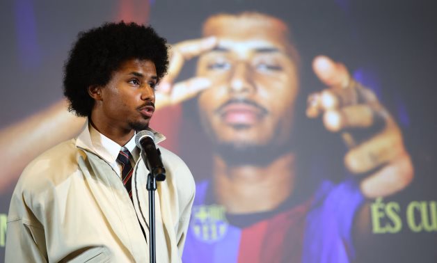 FC Barcelona unveil new signing Karim Adeyemi - Spotify Camp Nou, Barcelona, Spain - July 23, 2026 Karim Adeyemi speaks after signing for FC Barcelona REUTERS/Albert Gea