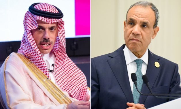 File photos of Egyptian Foreign Minister Badr Abdelatty and Saudi Foreign Minister Prince Faisal bin Farhan