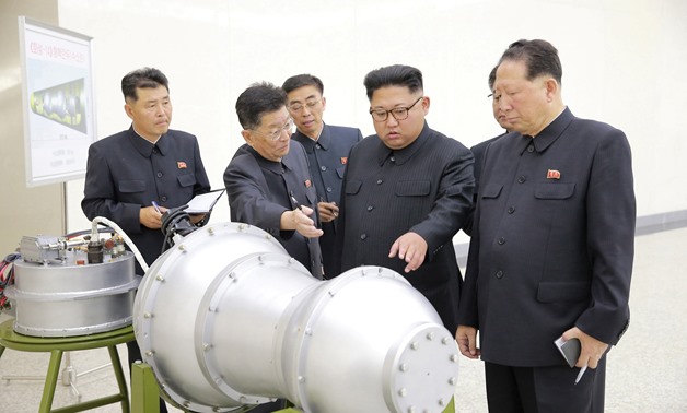North Korean leader Kim Jong Un provides guidance on a nuclear weapons program in this undated photo released by North Korea's Korean Central News Agency (KCNA) in Pyongyang September 3, 2017