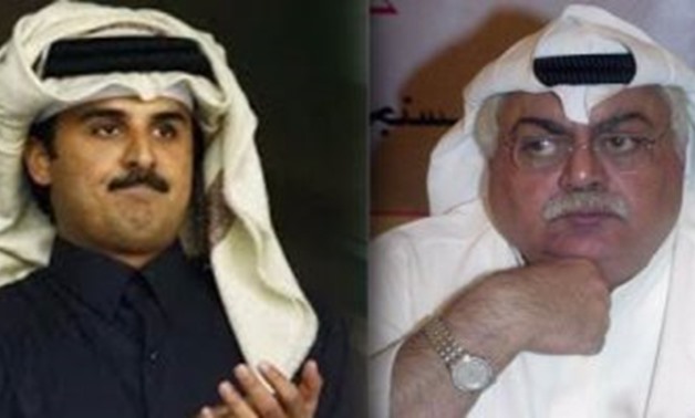 Qatar's Emir Tamim bin Hamad Al-Thani (L) and Kuwaiti Writer Foad Al-Hashim (R)- File Photo