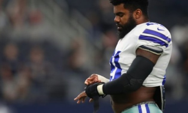 © GETTY IMAGES NORTH AMERICA/AFP/File | Ezekiel Elliott of the Dallas Cowboys is under a six-game suspension for domestic violence

