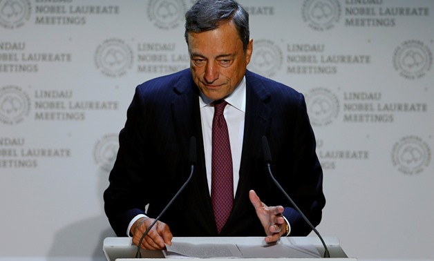 European Central Bank (ECB) President Mario Draghi gives a speech during Lindau Nobel Laureate Meetings in Lindau, Germany August 23, 2017. REUTERS/Arnd Wiegmann