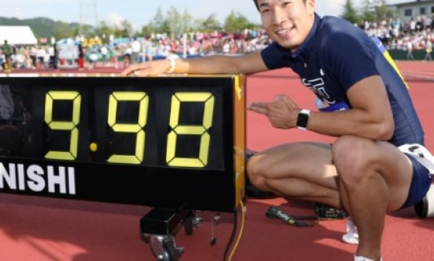 © JIJI PRESS/AFP | Yoshihide Kiryu set a national 100-metre record with a time of 9.98 seconds to become the first Japanese to break the 10-second barrier