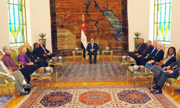 President Sisi meets with a NCC delegation to discuss anti-terrorism measures – press photo by the office of the presidency’s spokesperson 