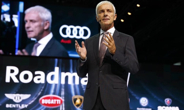 Volkswagen CEO Matthias Mueller attends the opening of the Frankfurt Motor Show (IAA) in Frankfurt, Germany September 11, 2017. REUTERS/Kai Pfaffenbach
