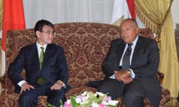 Egypt's Minister Sameh Shoukry meets Japanese Foreign Minister Fumio Kishida 