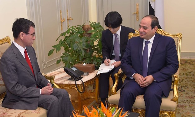 The meeting between President Abdel Fatah al-Sisi and Japan's Foreign Minister – Press Photo