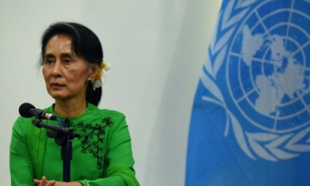 © AFP/File | Myanmar State Counsellor and Foreign Minister Aung San Suu Kyi listens to a journalist's question during a joint press conference with the UN secretary general in Naypyidaw last year
