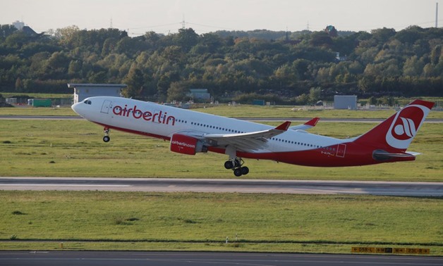 An Airbus A330-223 aircraft of German carrier AirBerlin takes off towards New York, U.S., from Duesseldorf airport, Germany, September 12, 2017. REUTERS/Wolfgang Rattay