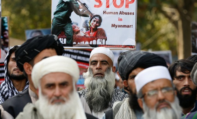 Afghan Muslim protesters shout slogans during the Muslims' protest against the persecution of Rohingya Muslim minority in Myanmar, in Kabul, Afghanistan September 8, 2017. REUTERS/Omar Sobhani