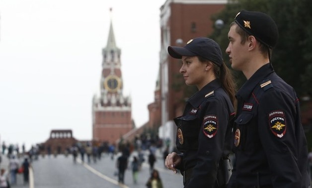 Interior Ministry officers patrol central Moscow - REUTERS