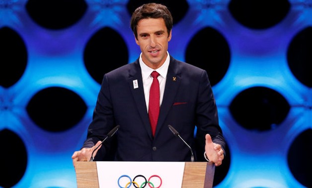 International Olympic Committee (IOC) member and Co-Chairman Paris 2024 Tony Estanguet gives a speech at the presentation of Paris 2024 at the 131st IOC session in Lima - REUTERS