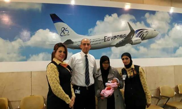 Chadian passenger and Egypt Air team 