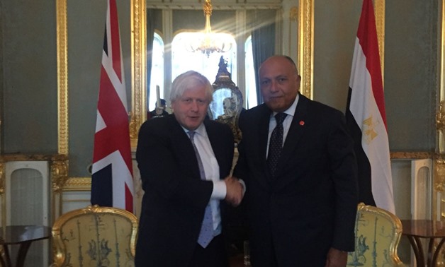 Foreign Minister Sameh Shoukry with Foreign Minister Boris Johnson – Press Photo