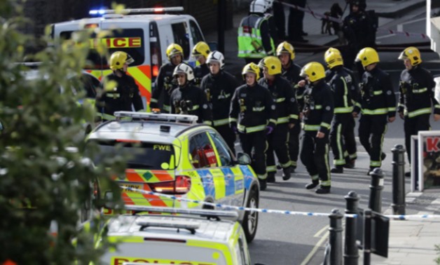members of emergency service workers near parsons Green tube station in London - 15 Sep 2017- Reuters