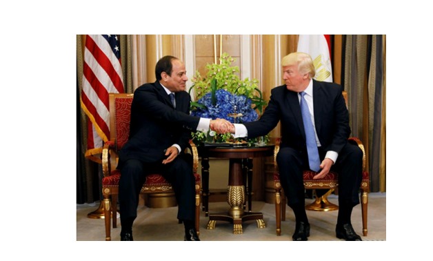U.S. President Donald Trump meets with Egyptian President Abdel Fattah al-Sisi in Riyadh, Saudi Arabia, May 21, 2017. REUTERS_Jonathan Ernst