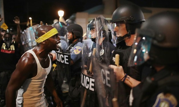 Demonstrators confronted police on Saturday while protesting the acquittal of former St. Louis police officer Jason Stockley