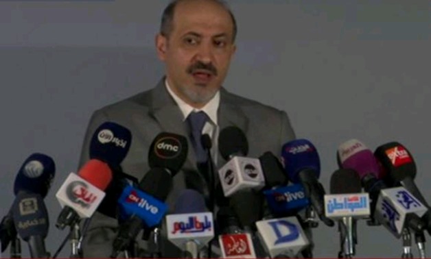 Syria’s “Al-Ghad” (Tomorrow) opposition movement’s chairperson, Ahmed Jarba during a press conference held in Cairo 19 September