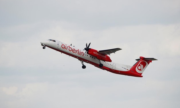 A Bombardier Dash 8 Q400 aircraft of German carrier AirBerlin takes off from Duesseldorf airport towards Salzburg, Austria, in Duesseldorf, Germany, September 12, 2017. REUTERS