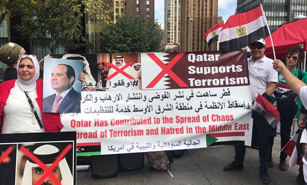 Arab community protests against Qatar in New York - Egypt Today