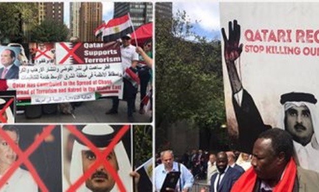 Arab communities in the US staged a rally Tuesday outside the UN headquarters to protest against Qatar’s support of terrorism - Egypt Today