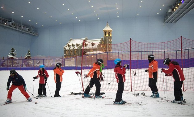 People ski at the Wanda Harbin Ice and Snow Park in Harbin. (AFP)