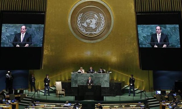 Egyptian President Abdel Fattah Al Sisi addresses the 72nd United Nations General Assembly at U.N. Headquarters in New York, U.S., September 19, 2017. REUTERS/Eduardo Munoz