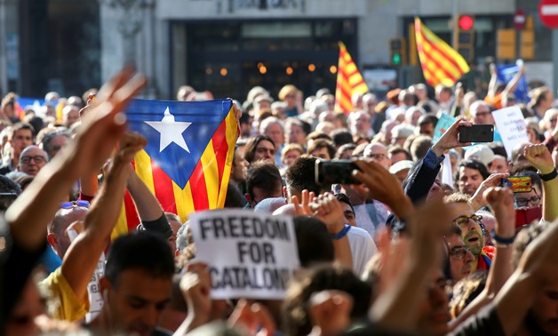 Catalan protestors , Reuters