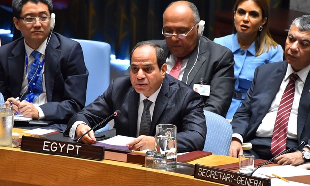 President Abdel Fatah al-Sisi during the UN Security Council
