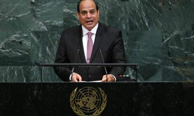 Egyptian President Abdel Fattah Al Sisi addresses the 72nd United Nations General Assembly at U.N. Headquarters in New York- U.S- Sep 19- 2017- REUTERS
