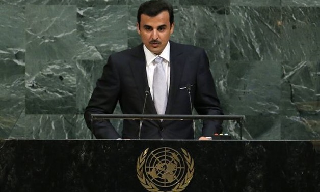 Qatar Emir Sheikh Tamim bin Hamad al-Thani addresses the 72nd United Nations General Assembly at U.N. headquarters in New York, U.S., September 19, 2017. REUTERS/Lucas Jackson