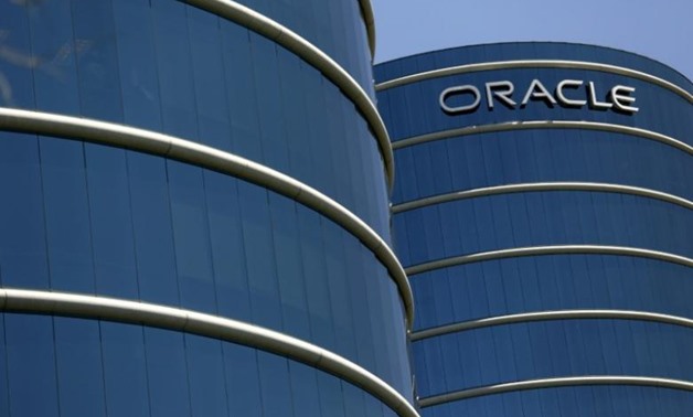  The Oracle logo is seen on its campus in Redwood City, California- Reuters