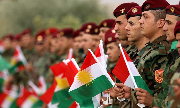 Kurdish Peshmerga show support for independence ahead of referendum. AFP/Safin Hamed