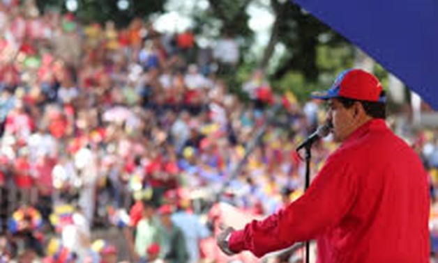 Venezuela's President Nicolas Maduro speaks during a rally against imperialism at Miraflores Palace in Caracas, Venezuela September 19, 2017. Miraflores Palace/Handout via REUTERS