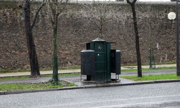 A Vespasienne or pissoir is a public street urinal invented in France that is common across Europe -- but is it suitable for women? (AFP Photo/JACQUES DEMARTHON)
