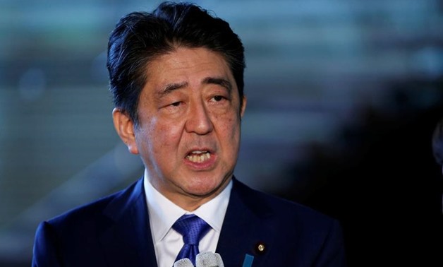 Japan's Prime Minister Shinzo Abe speaks to media at his official residence in Tokyo, Japan, September 15, 2017. REUTERS/Toru Hanai
