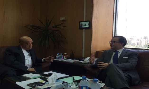 Tourism Minister Yehia Rashed with French Ambassador to Cairo Stephan Roumitt - Press photo