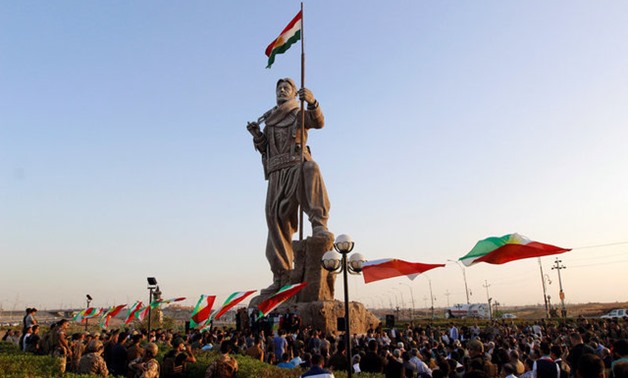 Newly unveiled statue in Kirkuk pays tribute to the Peshmerga, Iraqi Kurdistan's main fighting forces in Kirkuk, Iraq September 23, 2017. REUTERS/Ako Rasheed