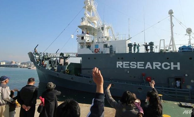 A Japanese whaling ship leaves the port of Shimonoseki in December 2015. (Photo: AFP/Jiji Press)
Read more at http://www.channelnewsasia.com/news/asiapacific/japan-kills-177-whales-in-pacific-campaign-government-9251564