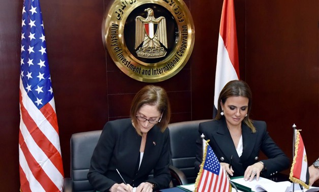 Minister of Investment Sahar Nasr during signing the agreements - Ministry's statement