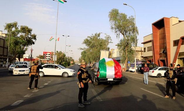 Iraqi SWAT troopers stand guard on a street during Kurds independence referendum in Kirkuk, Iraq September 25, 2017. REUTERS/Thaier Al-Sudani